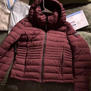 Calvin Klein Women's Burgundy Puffer Jacket
